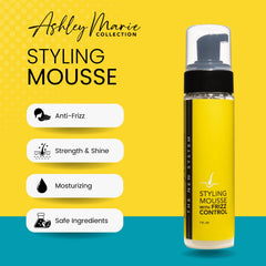 The Hair Diagram Ashley Marie Styling Mousse color-safe formula preserves vibrant color.