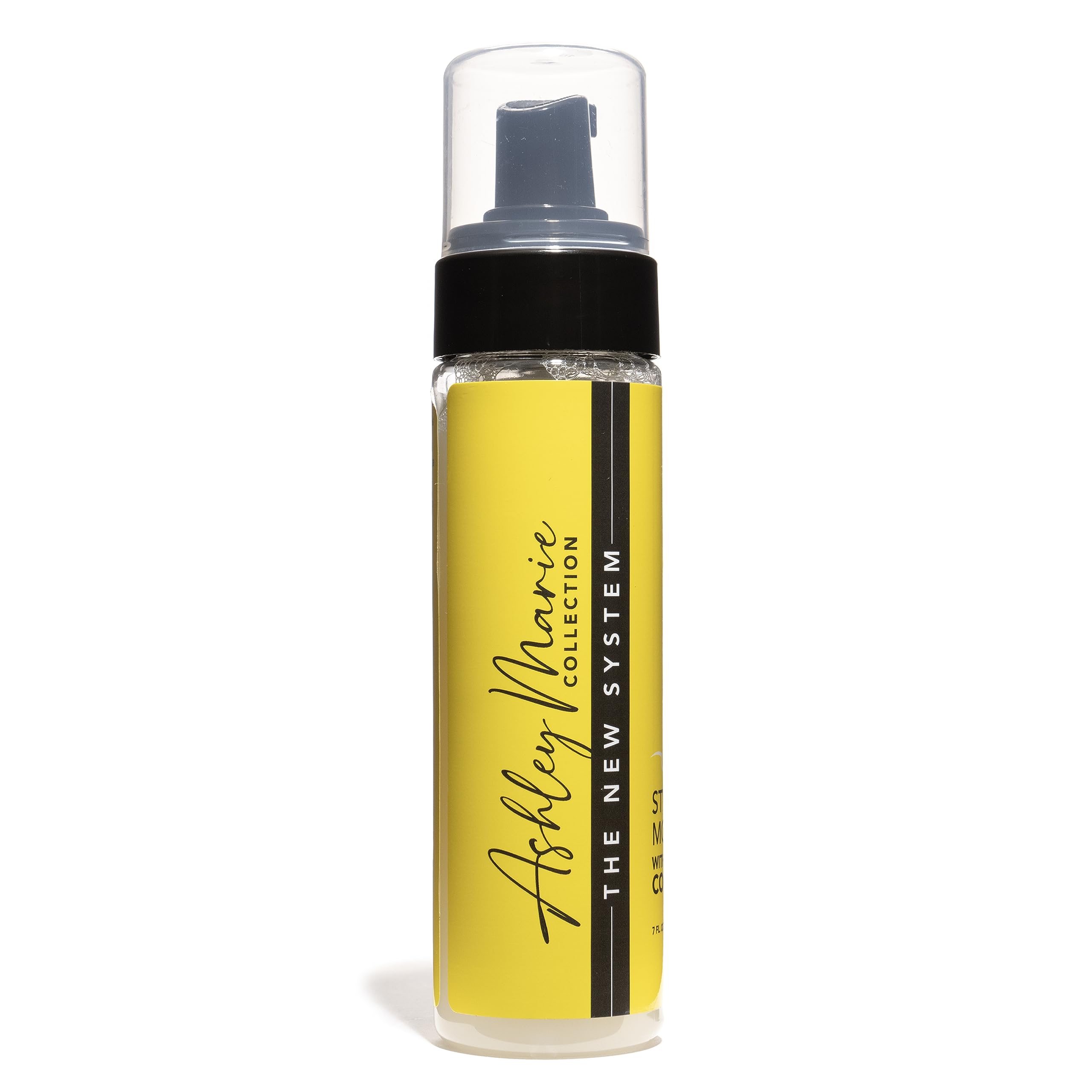 The Hair Diagram Ashley Marie Styling Mousse damp hair application shows even root-to-tip distribution.