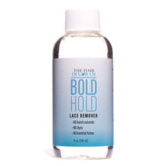 The Hair Diagram Bold Hold Lace Remover label closeup highlights no dyes or fumes