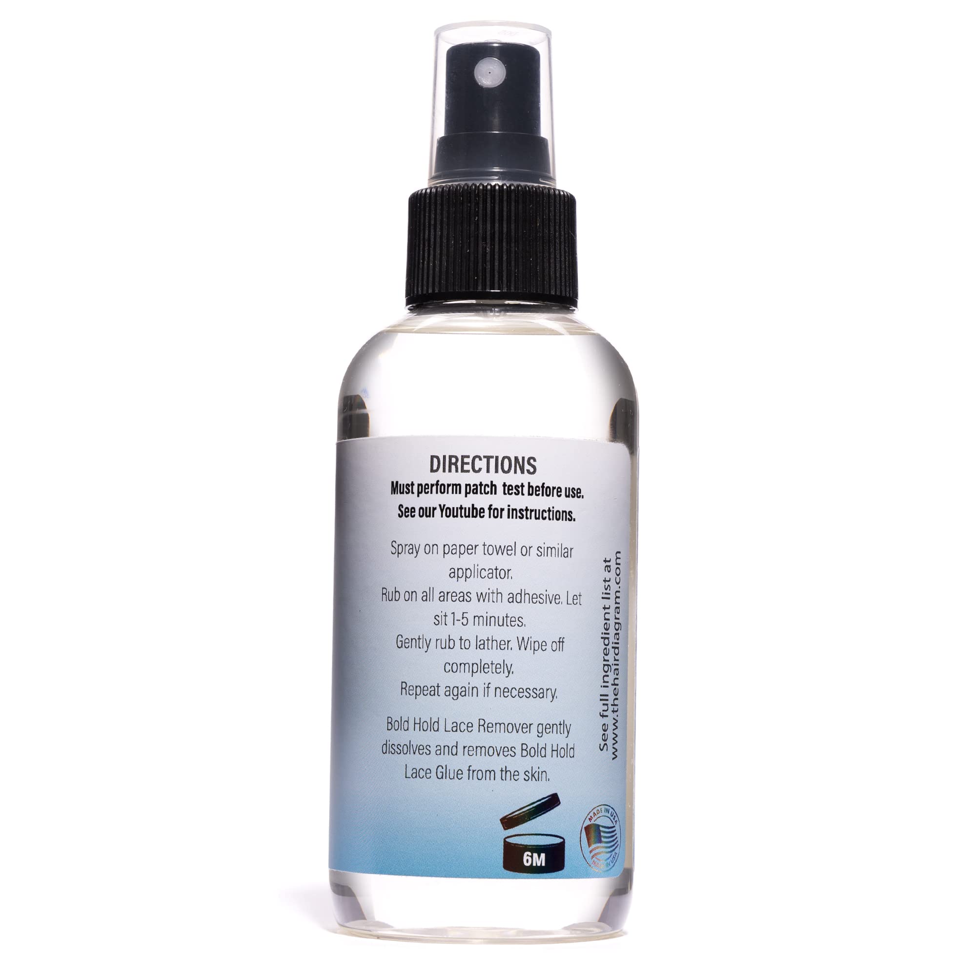 The Hair Diagram Bold Hold Lace Remover spray in action for lace glue removal