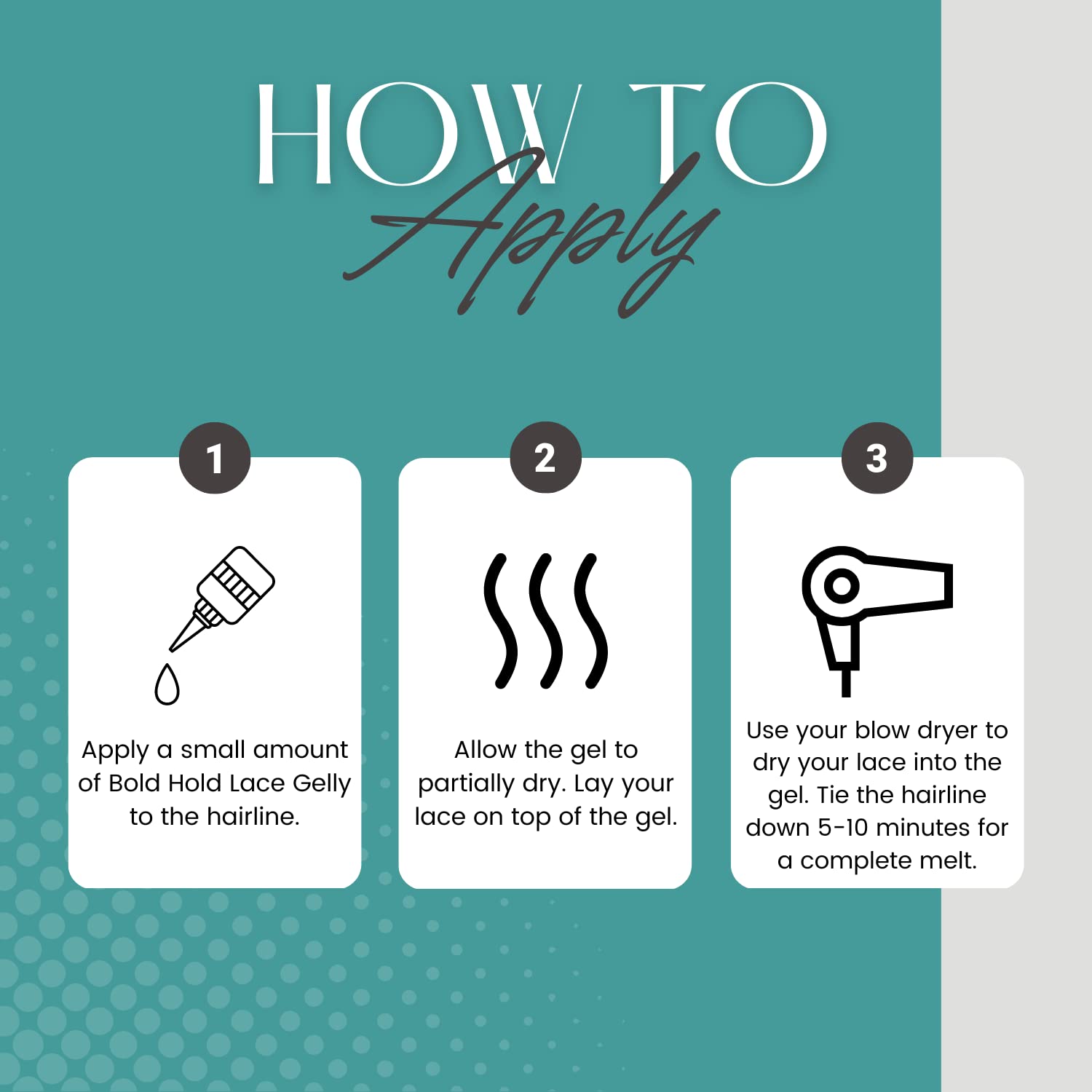 The Hair Diagram Lace Gelly supports lace melt using gentle heat.