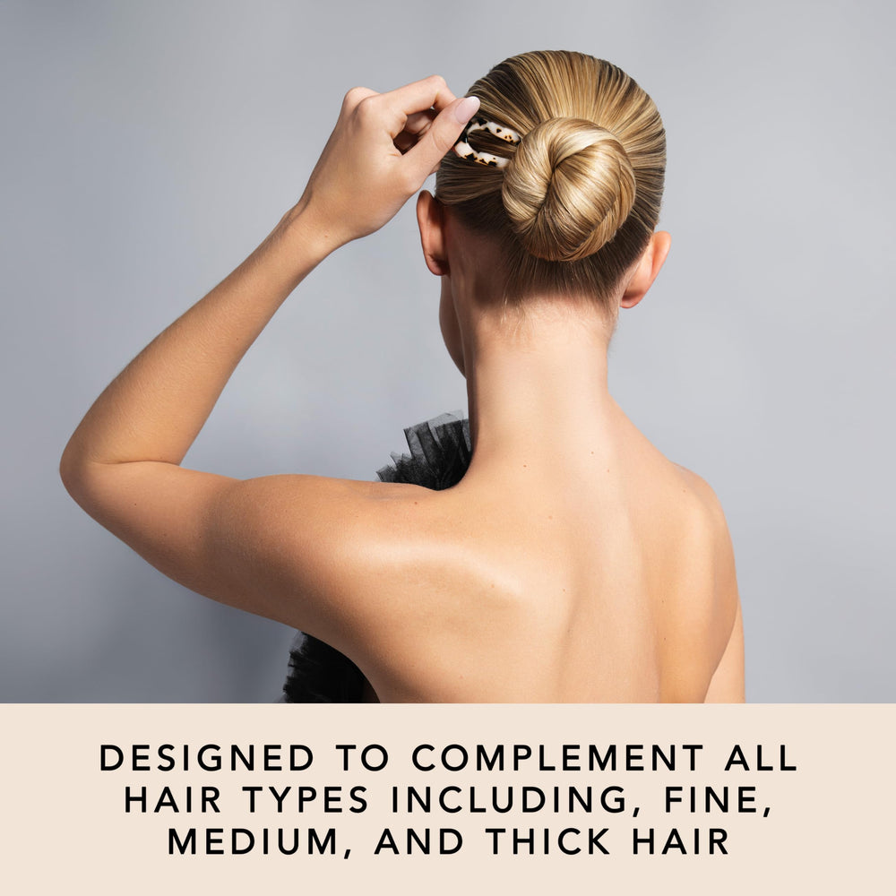 The Hair Edit Easy-to-use French pin holds buns and twists without snagging.