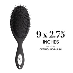 The Hair Shop ergonomic detangler brush with matte black handle reduces hand fatigue.