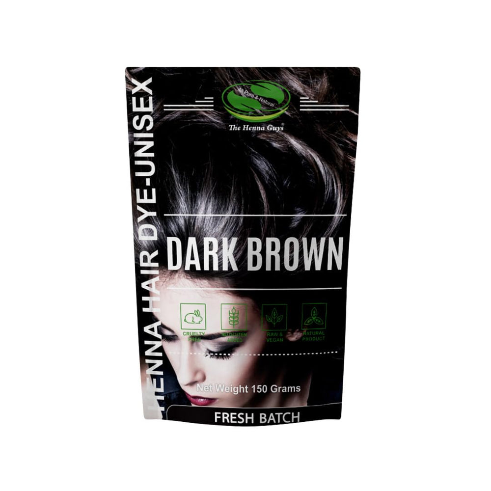 The Henna Guys dark brown henna dye pack for natural hair color