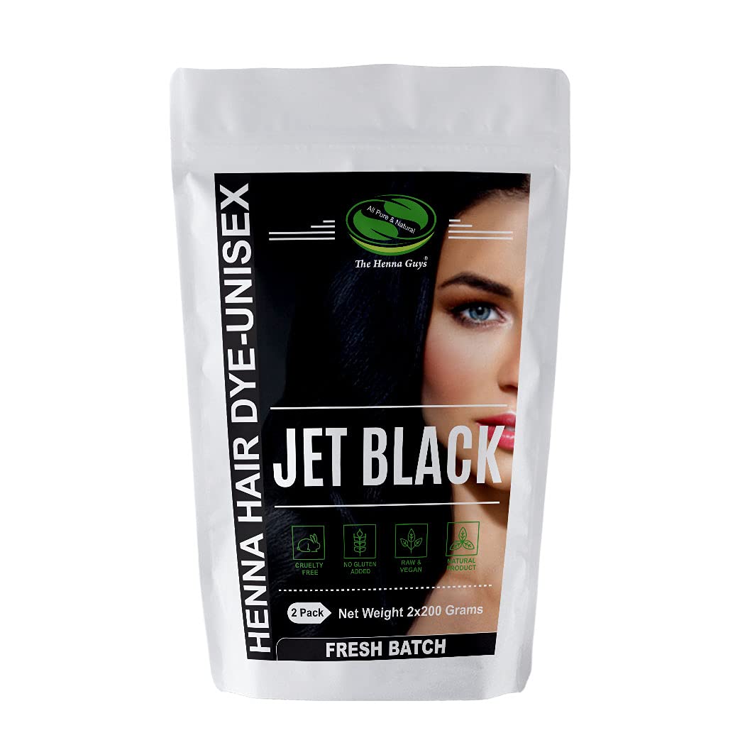 The Henna Guys jet-black henna powder pack for natural color without chemicals
