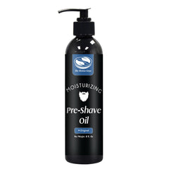 The Henna Guys unscented pre-shave oil bottle offers smooth glide and skin protection.