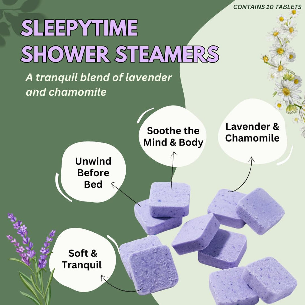 The Herbal Zen bomba de ducha lavanda en primer plano, aroma calmante.