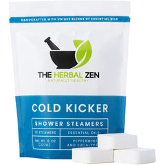 The Herbal Zen Cold Kicker pack front view highlights gift-ready sinus relief solution.