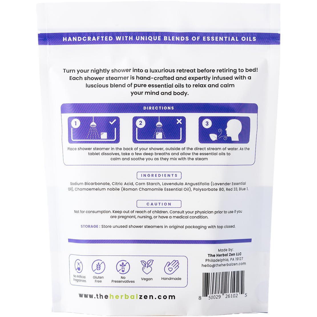 The Herbal Zen lavender steam release moment in a warm shower.