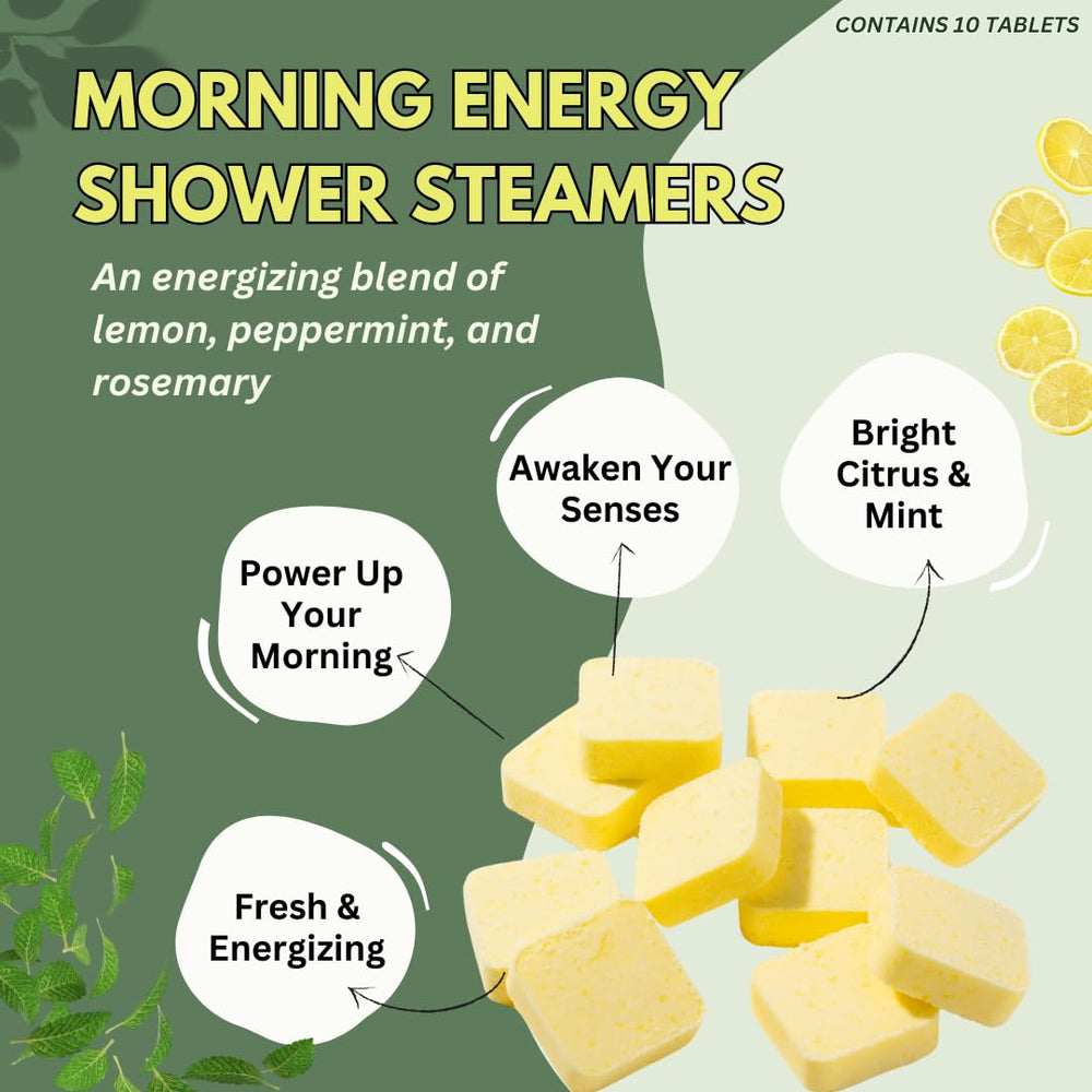 The Herbal Zen peppermint-lemon shower bombs closeup delivers refreshing energy for showers.
