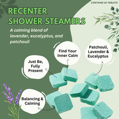 The Herbal Zen Recenter shower steamer lavender drops evoke tranquil mornings