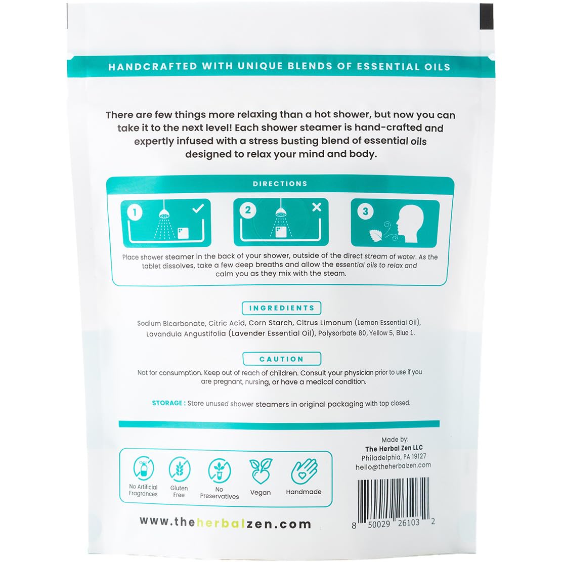 In-shower-use view demonstrates a simple, at-home spa experience.