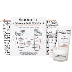 The Honest Company New Mama Care Essentials gift set packaging in a reusable pouch for on-the-go postnatal care