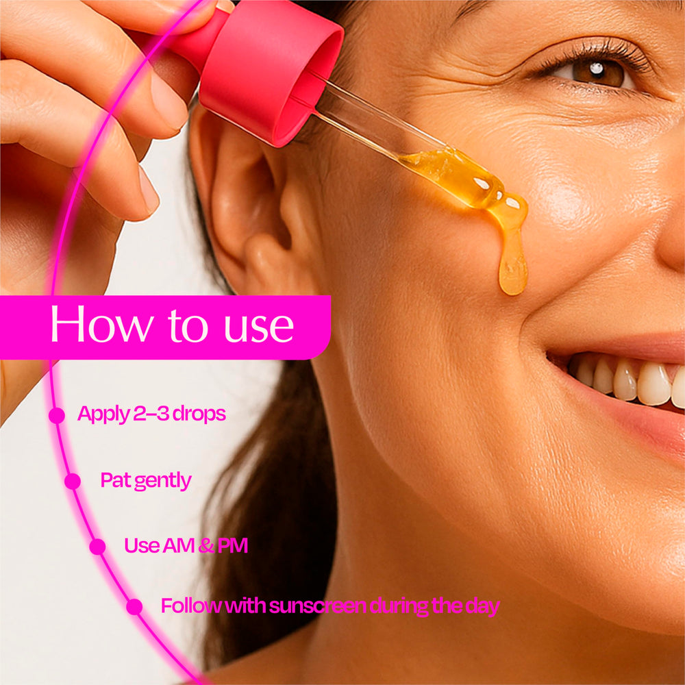 The Honey Code Bee Venom Serum with squalane seals hydration for soft skin.