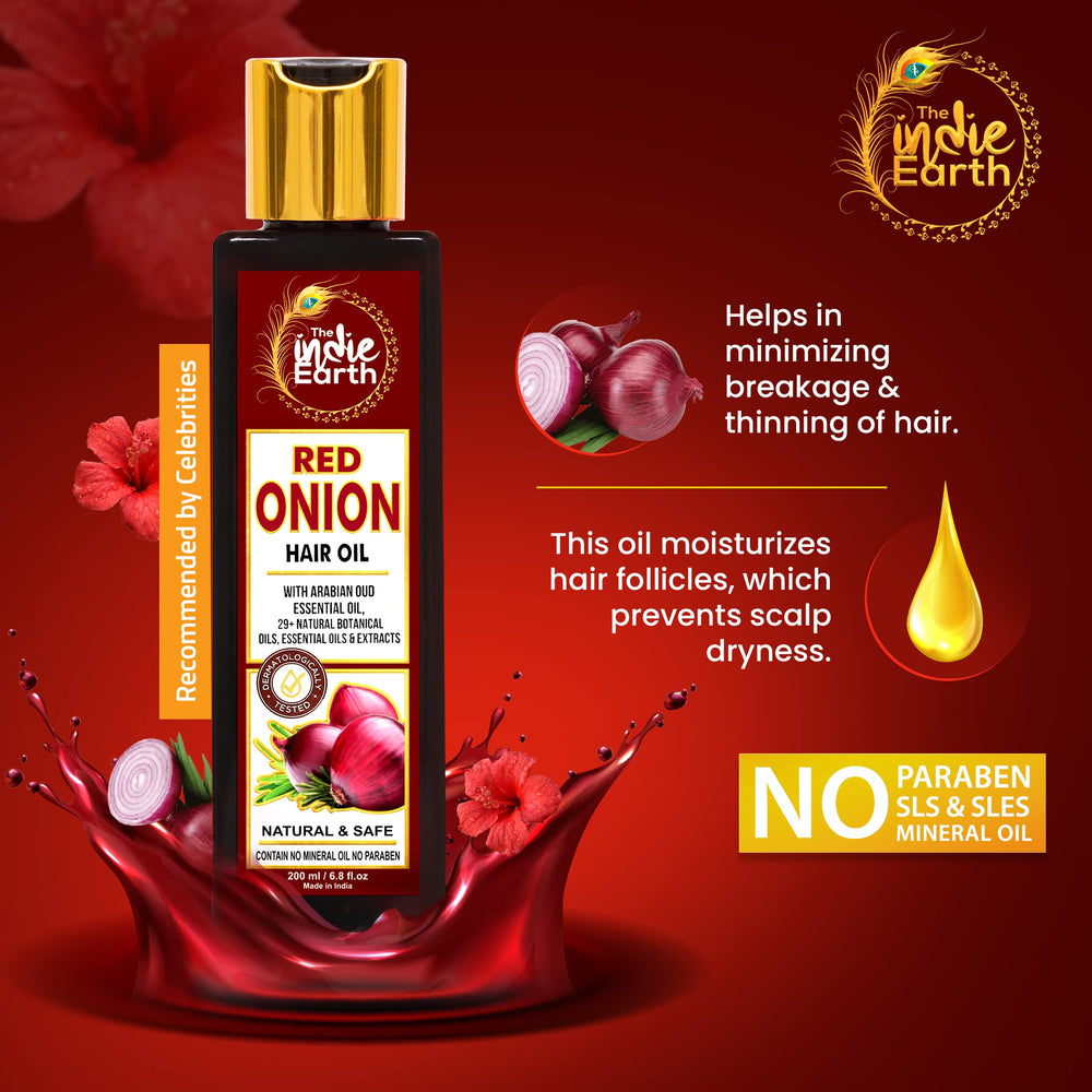 The Indie Earth Red Onion Oil before and after view hints at improvements