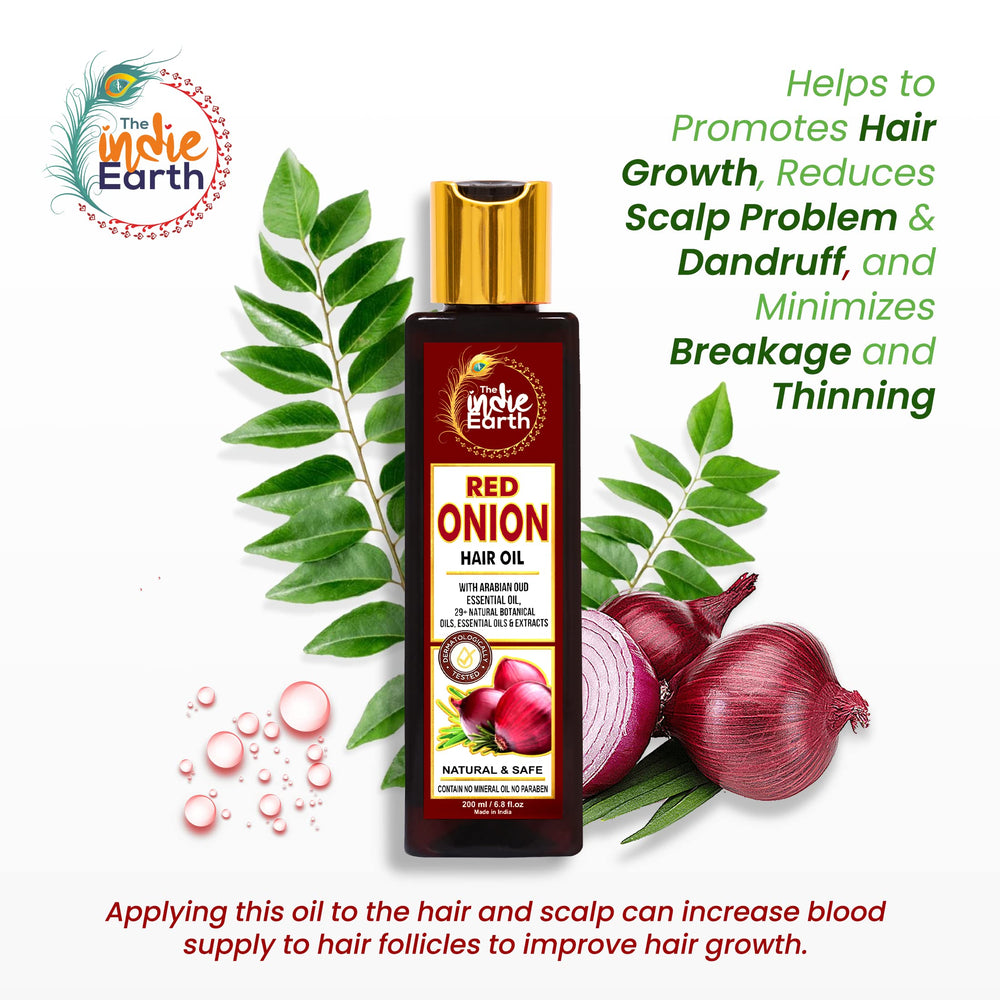 The Indie Earth Red Onion Oil is safe for color-treated hair
