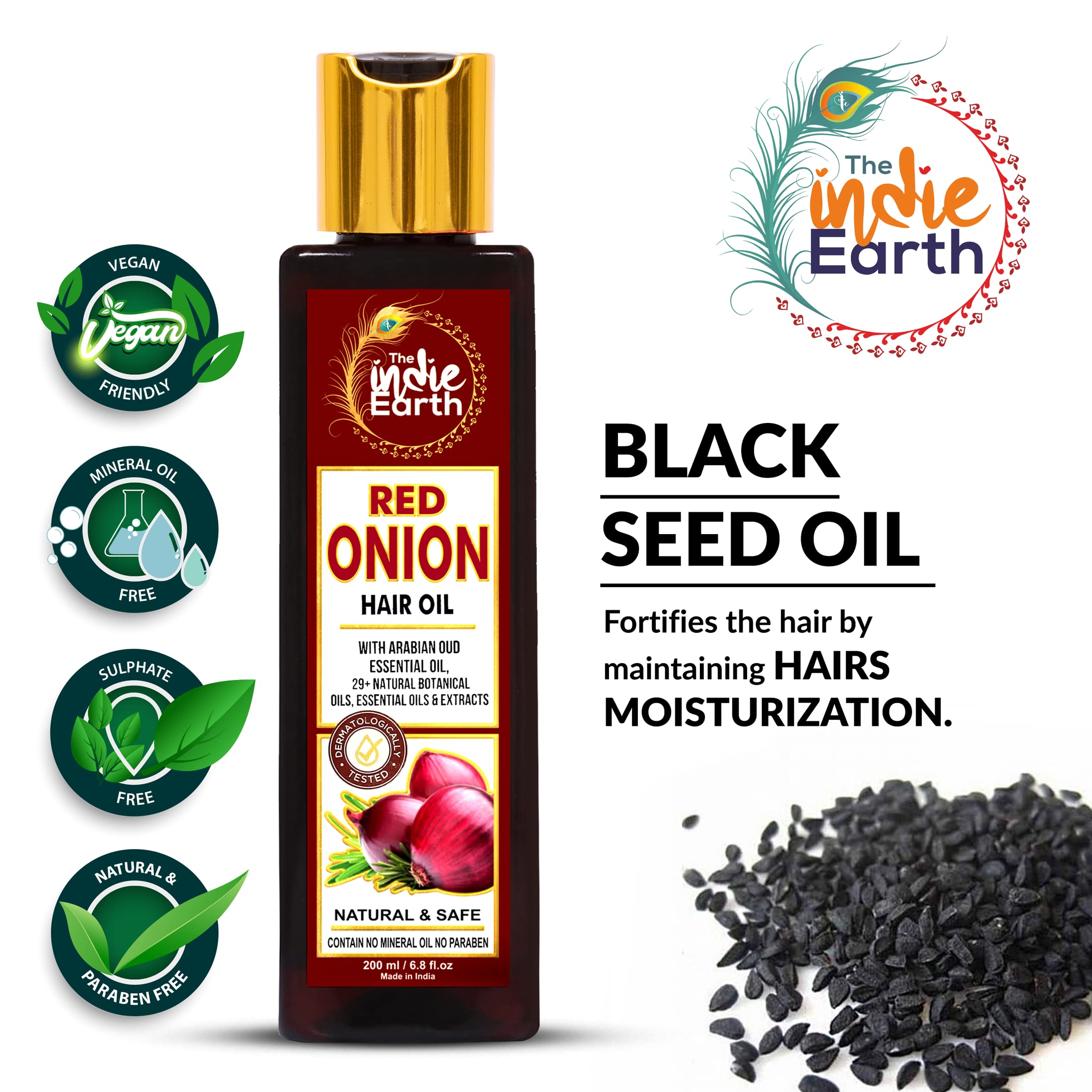 The Indie Earth Red Onion Oil drops on hand reveal lightweight texture