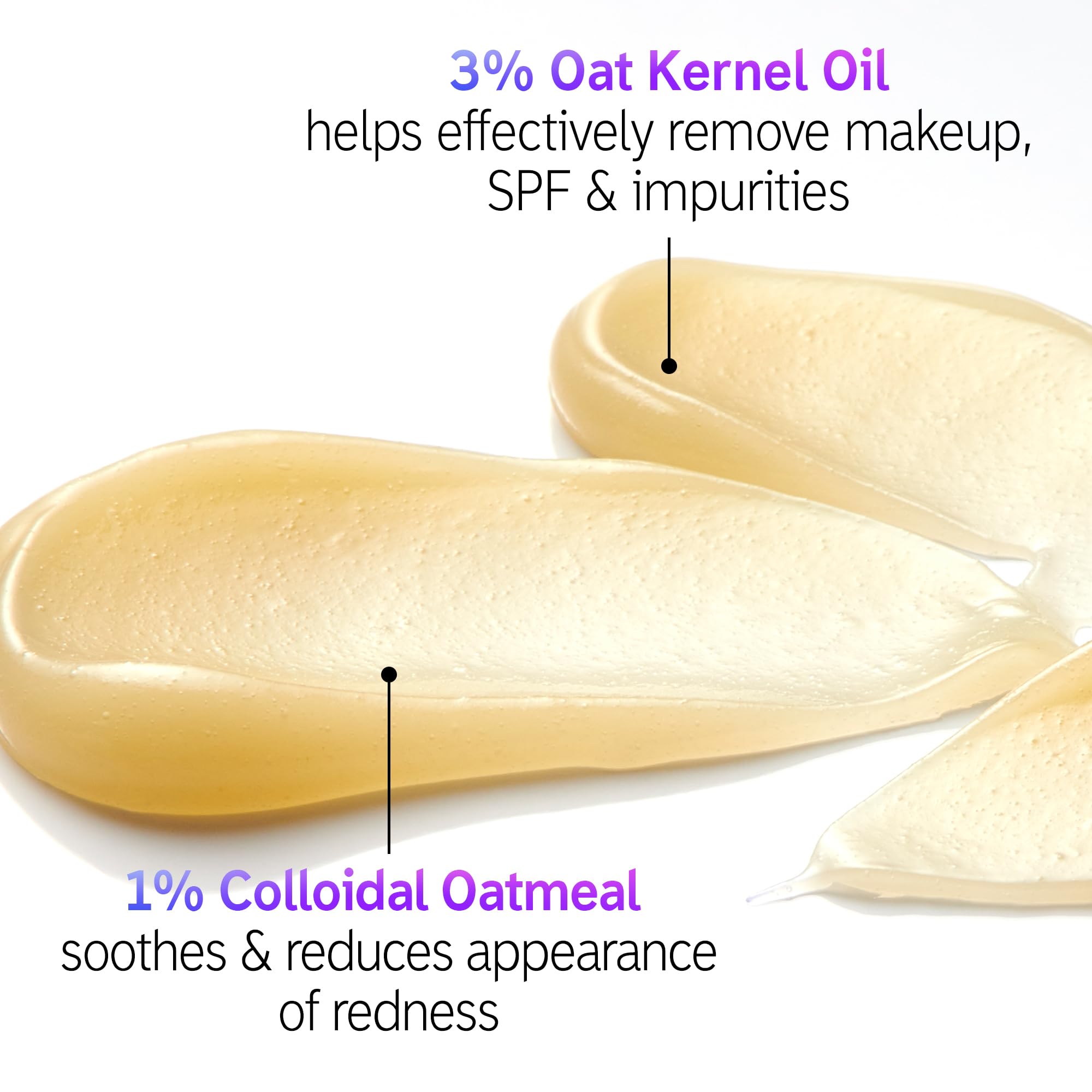 The INKEY List Oat Cleansing Balm melting on hand demonstrates balm-to-oil cleansing
