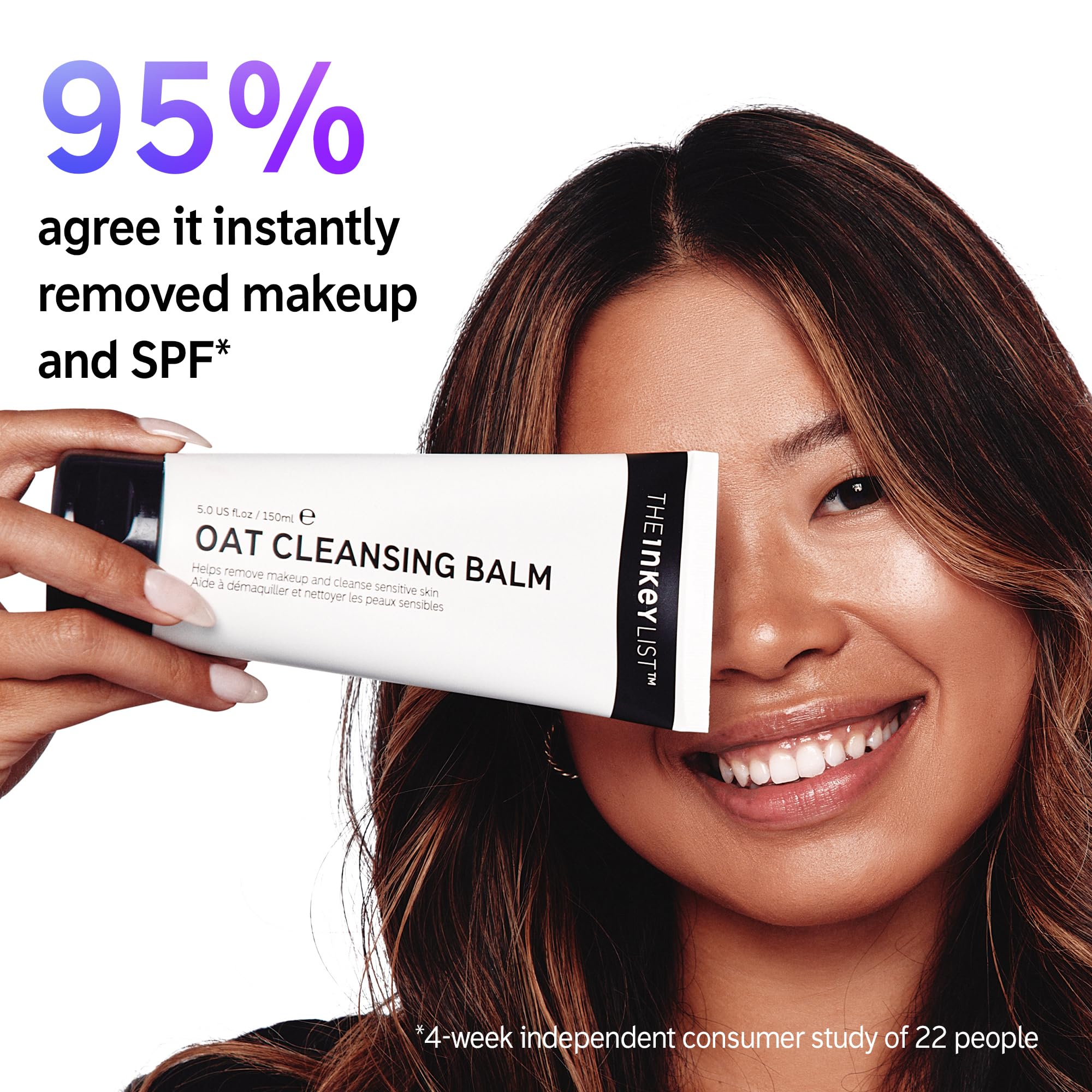 The INKEY List Oat Cleansing Balm leaves skin hydrated with a subtle glow