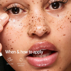 The INKEY List Caffeine Eye Cream Duo application swirl shows smoothing around the eye area.