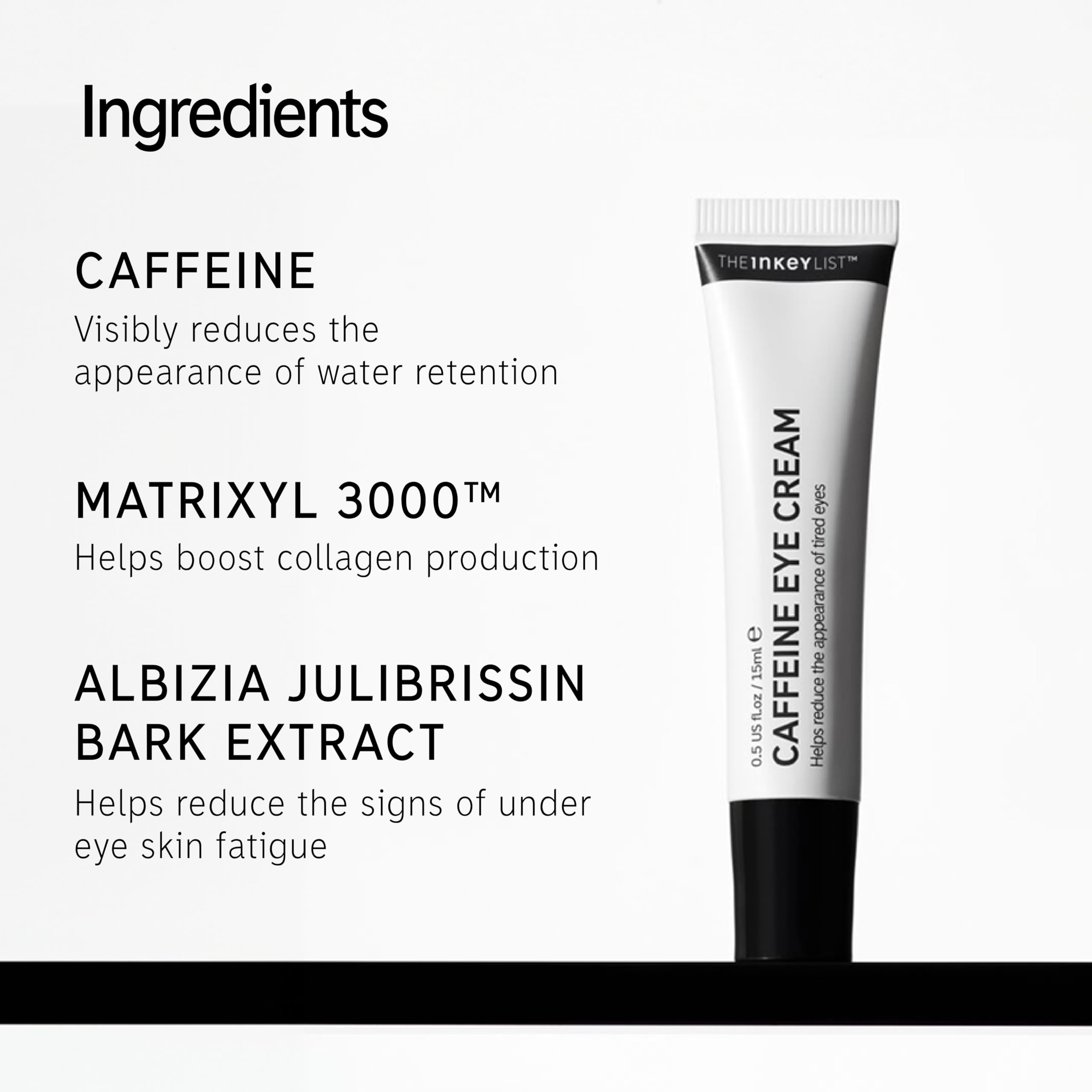 The INKEY List Caffeine Eye Cream Duo makeup-ready skin visual signals prep before concealer.