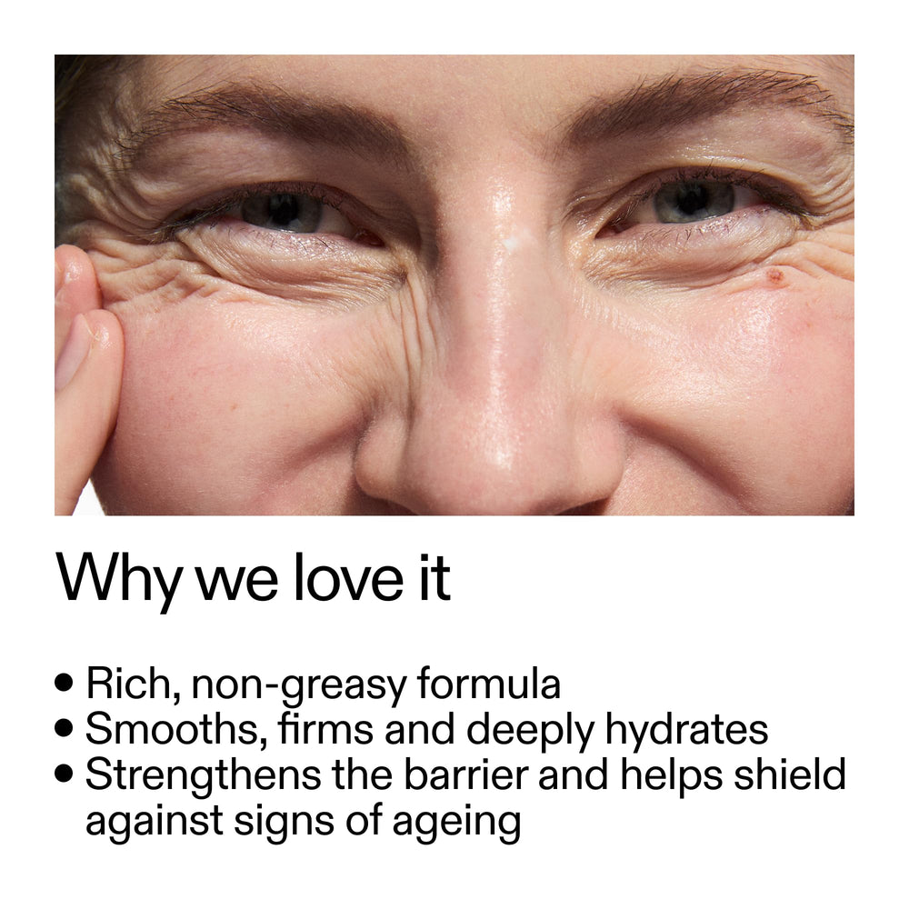 The INKEY List ceramide repair moisturiser jar shows creamy texture for plumping.