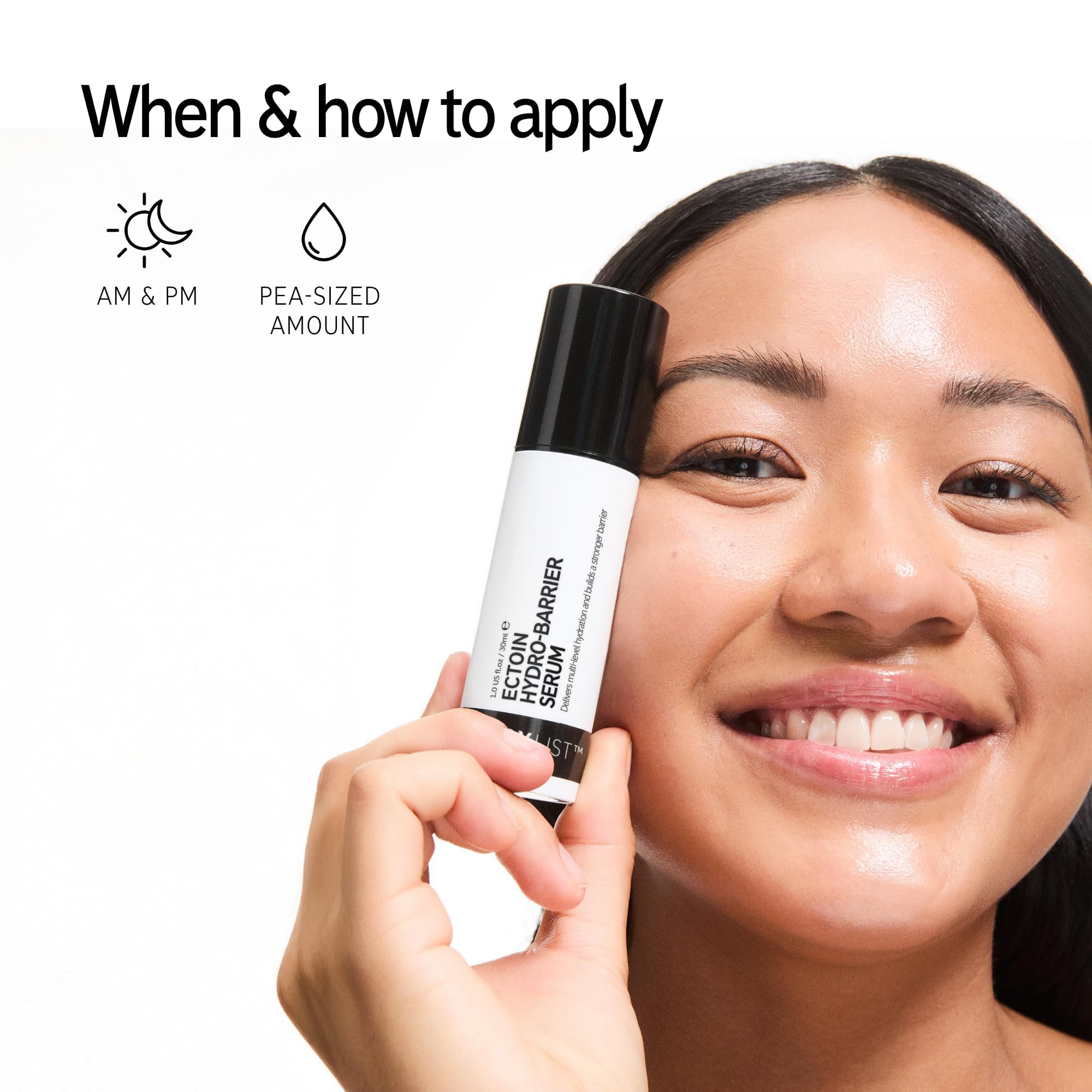 The INKEY List Ectoin Hydro-Barrier Serum is applied after cleansing and before moisturizer.