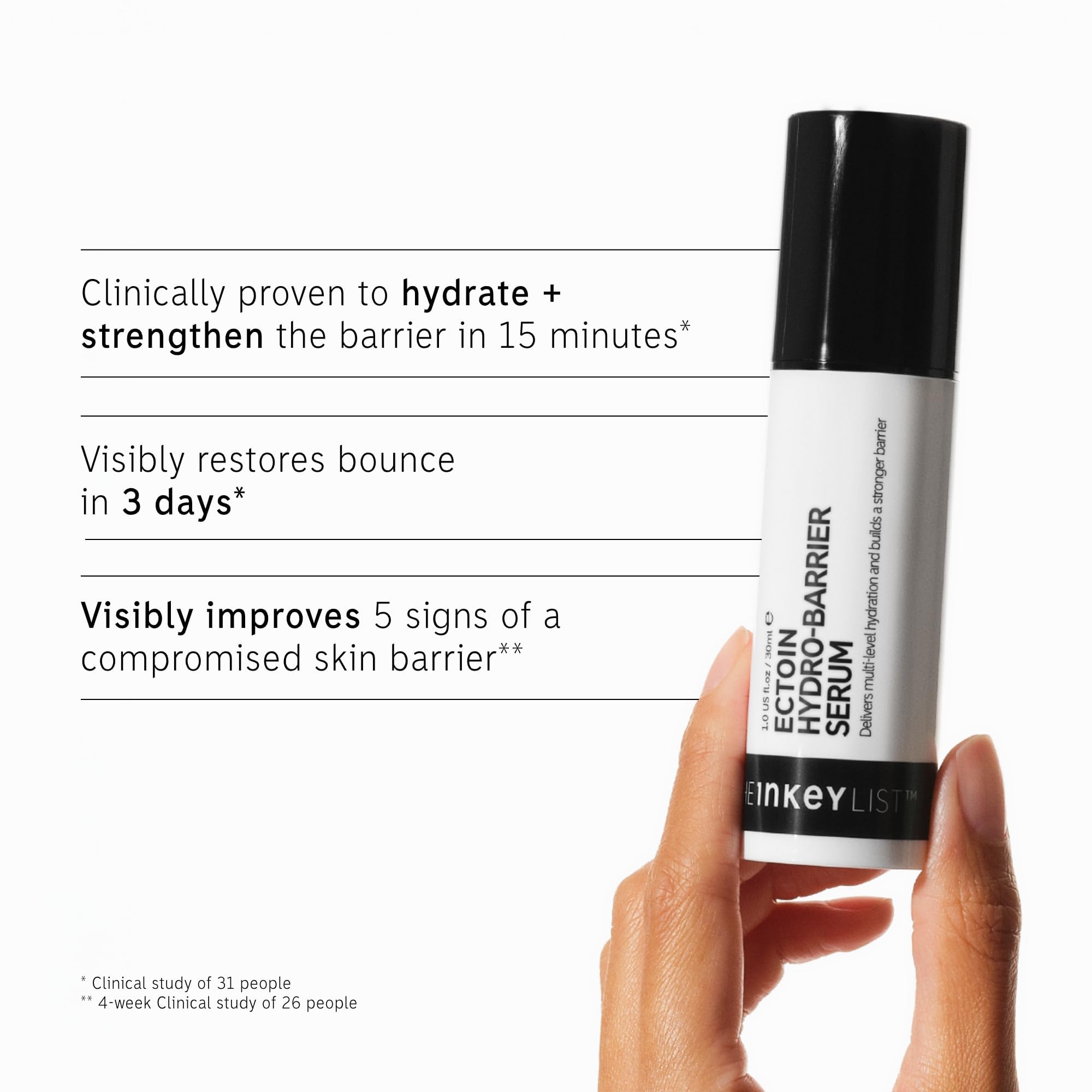 The INKEY List Ectoin Hydro-Barrier Serum supports barrier hydration daily.