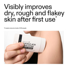 The INKEY List body stick applied to an area of concern demonstrates exfoliation.