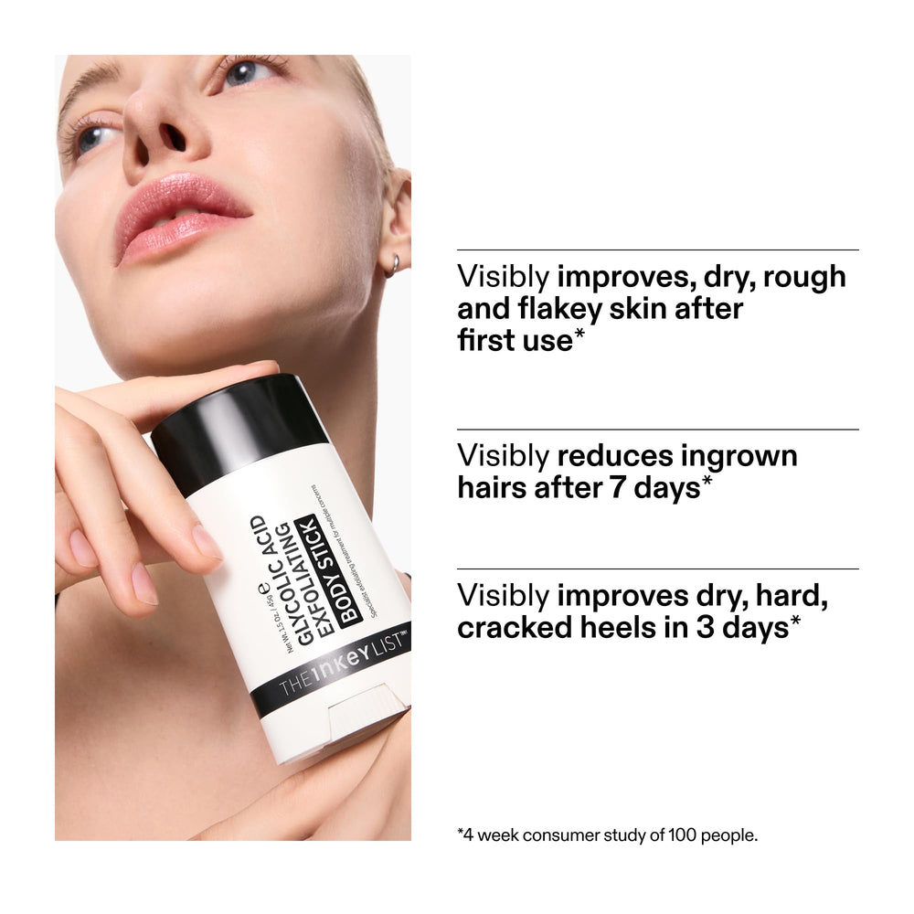 The INKEY List body stick detail with shea butter for skin nourishment.