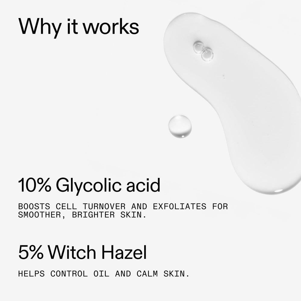 The INKEY List glycolic toner face-application highlights oil-control benefits