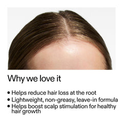 Closeup shows Redensyl and caffeine ingredients on The INKEY List with potential hair-supporting benefits
