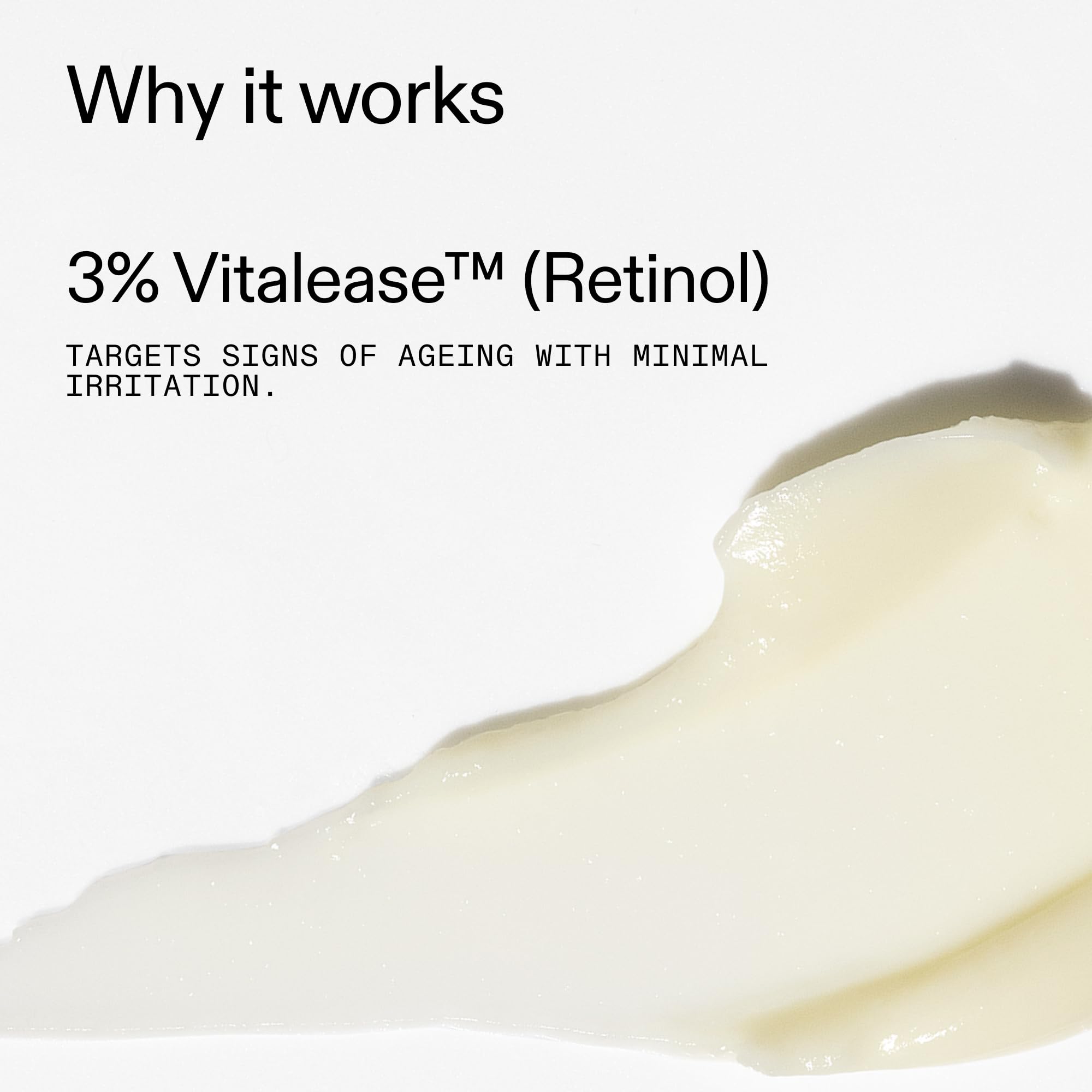 The INKEY List Retinol Eye Cream close-up on eye area showing soothing night treatment