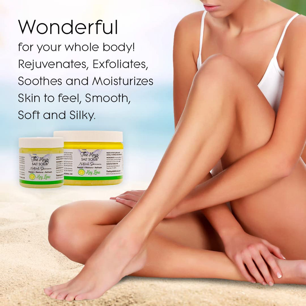 The Keys Salt Scrub hands on show how it feels during a spa-like shower