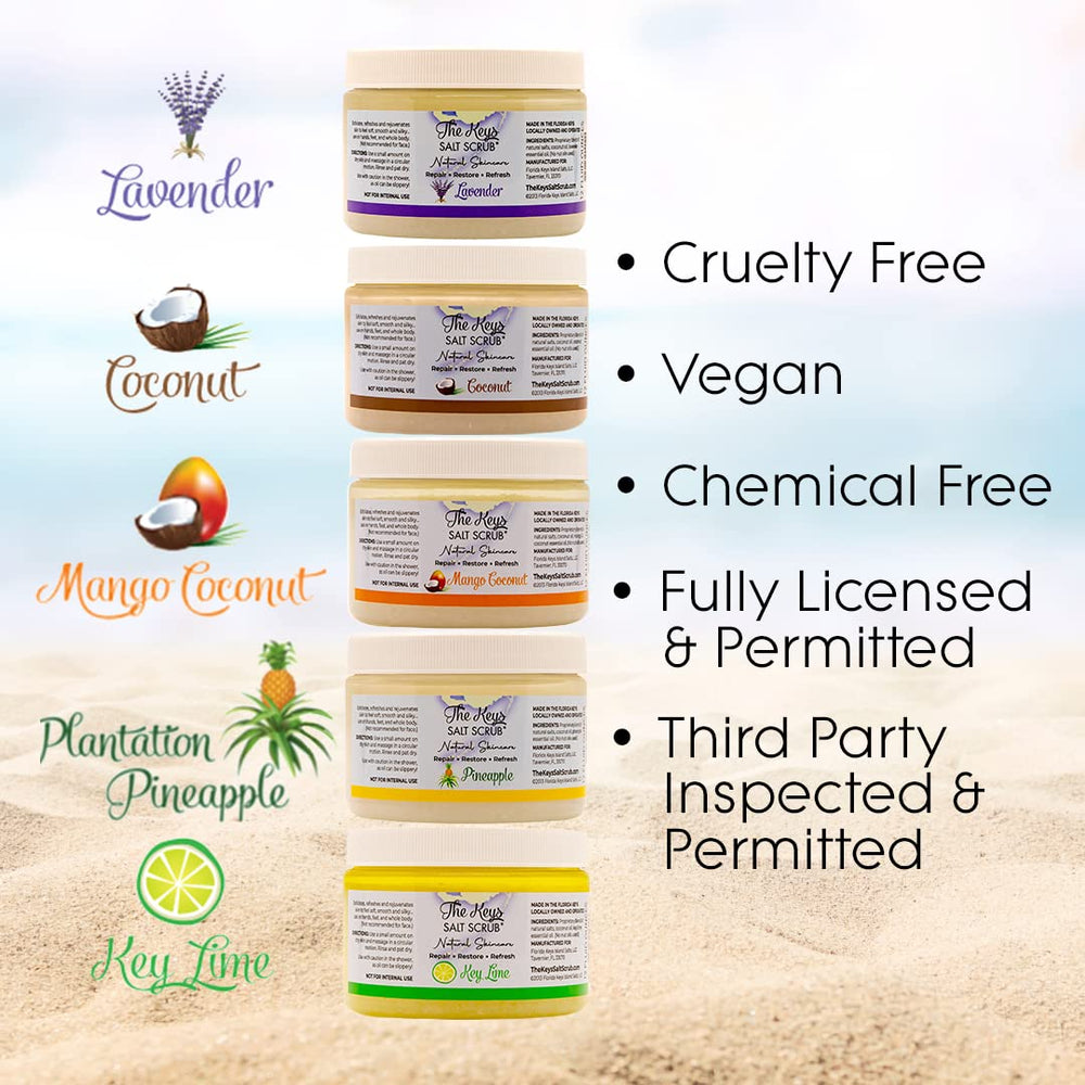 The Keys Salt Scrub travel-size pack for on-the-go exfoliation and refreshment