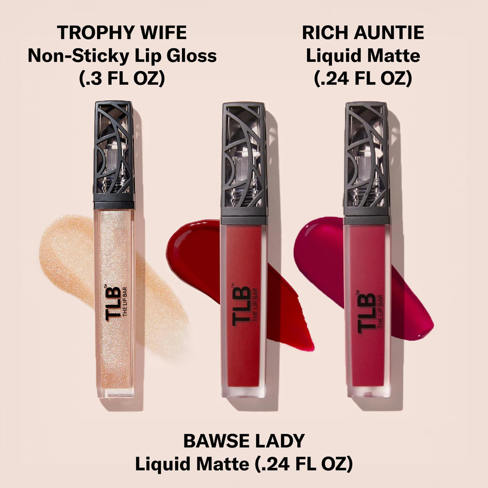 The Lip Bar Bawse Lady swatch in blue-red bold color.