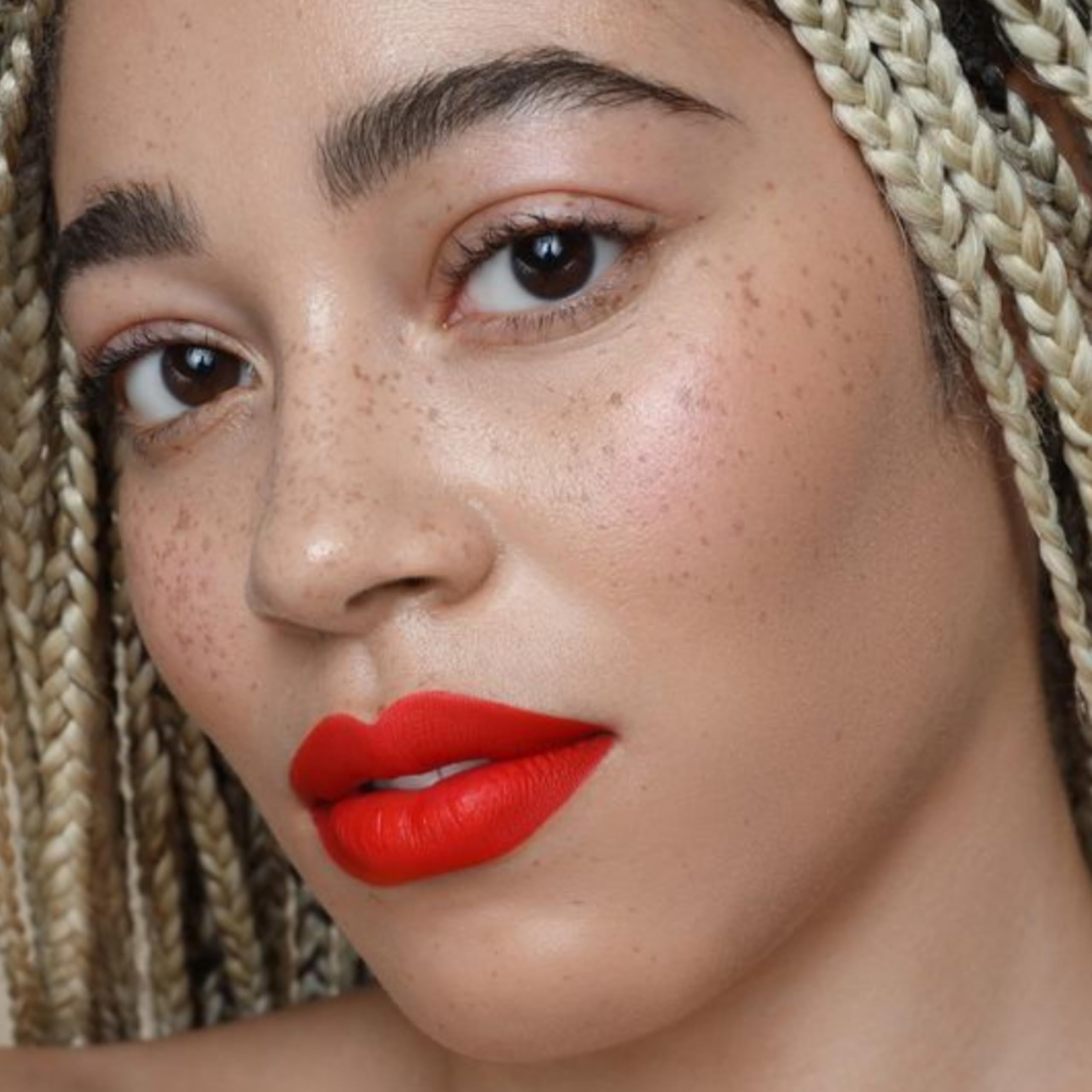 The Lip Bar nonstop liquid matte Boy Trouble gloss-layer hints at buildable shine.