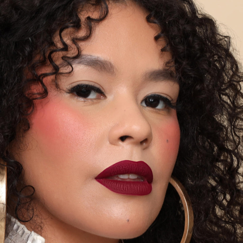The Lip Bar Nonstop Matte application closeup shows silky glide and pigment.