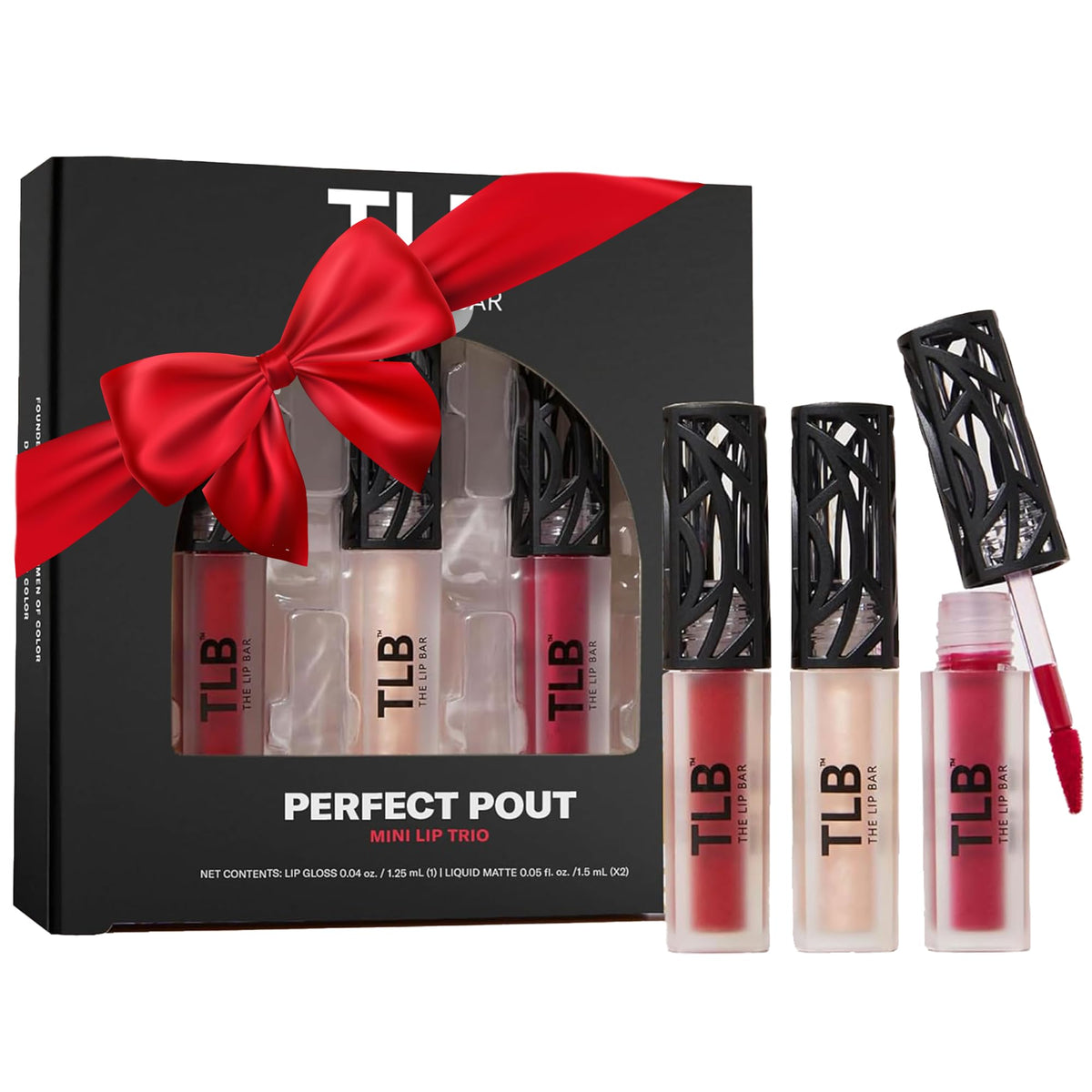 The Lip Bar Perfect Pout Gift Box front view for gifting.