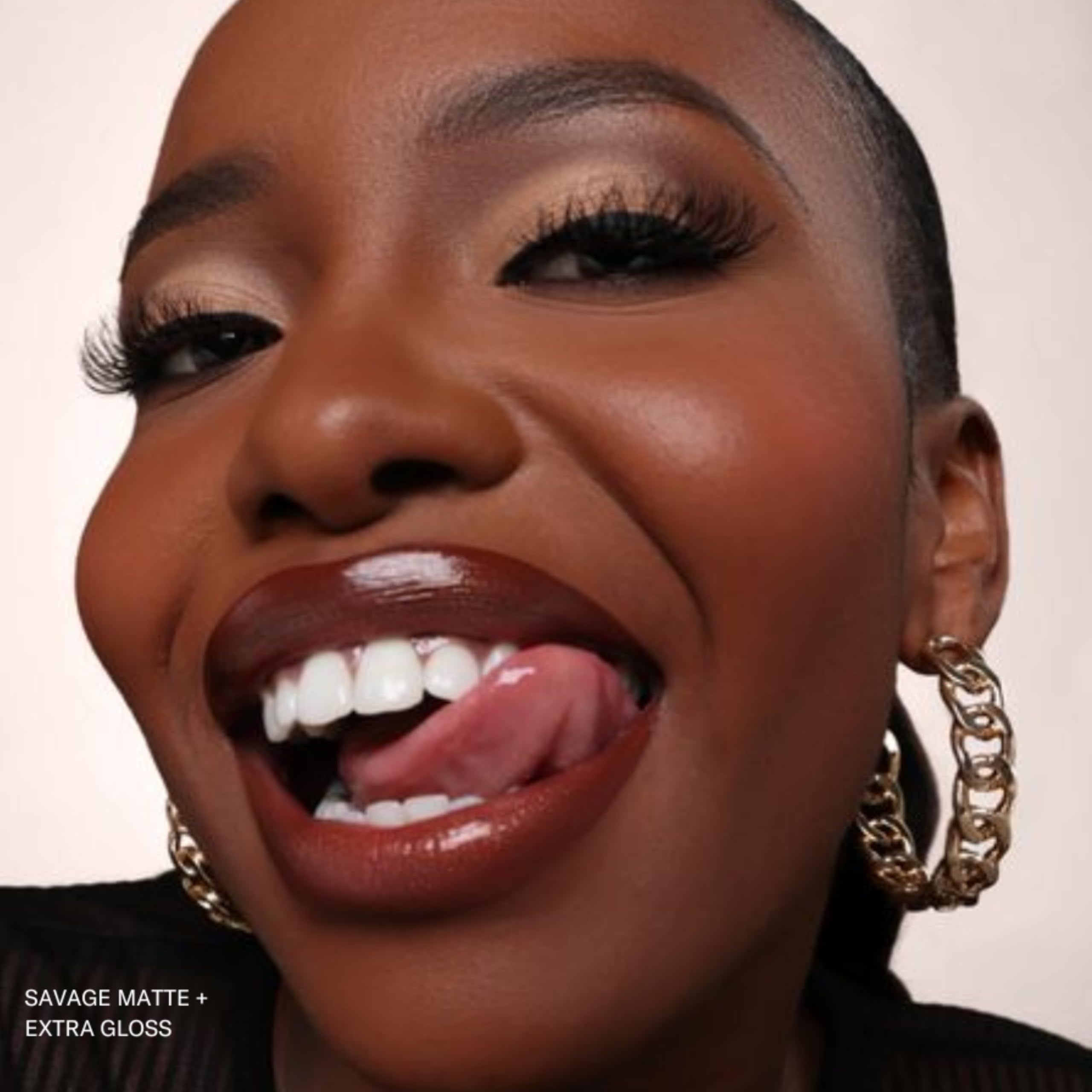Dried matte finish on lips after 8–12 hours wear.