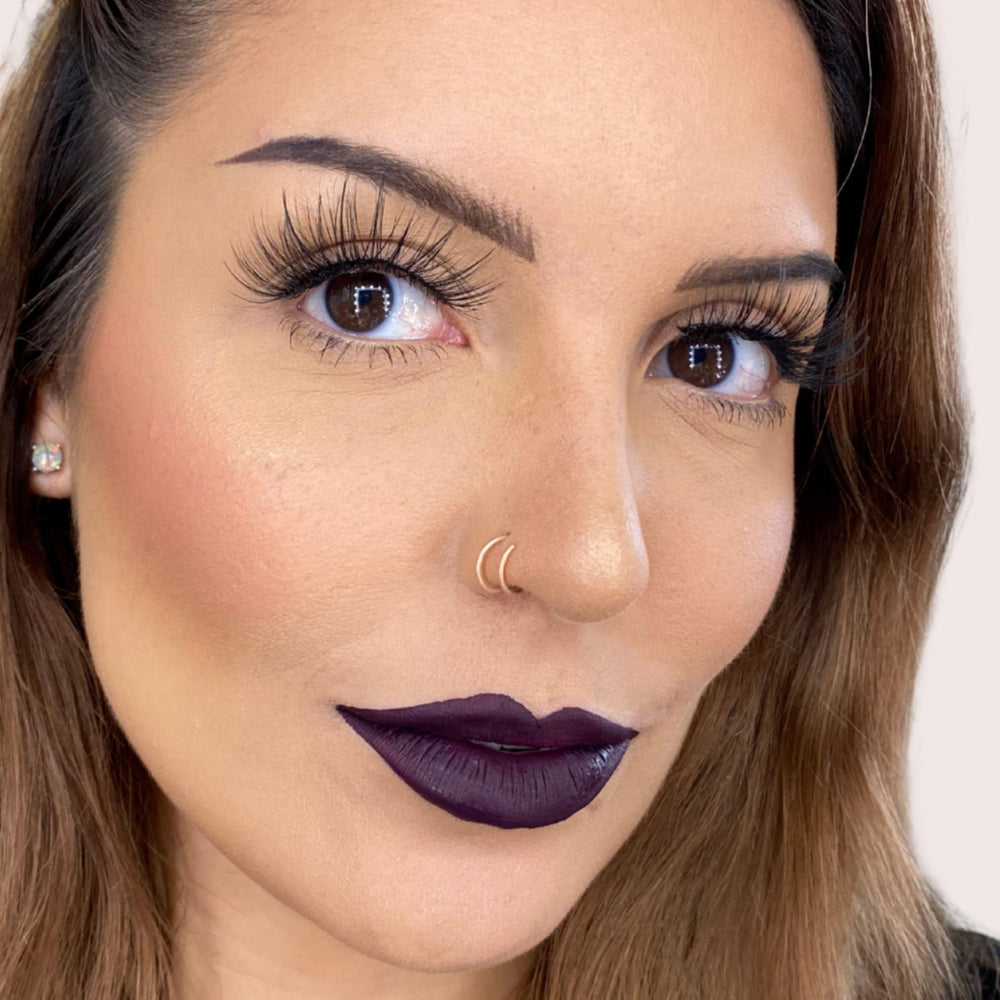 The Lip Bar velvety matte finish adds depth without drying lips.