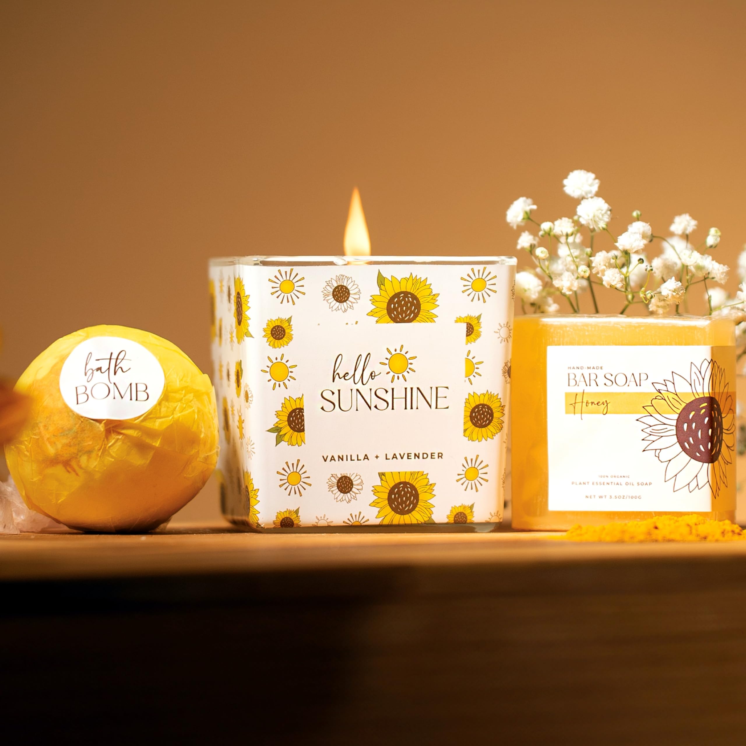 The Love Crate Co rope bracelets with sunflower pendants add a stylish accessory