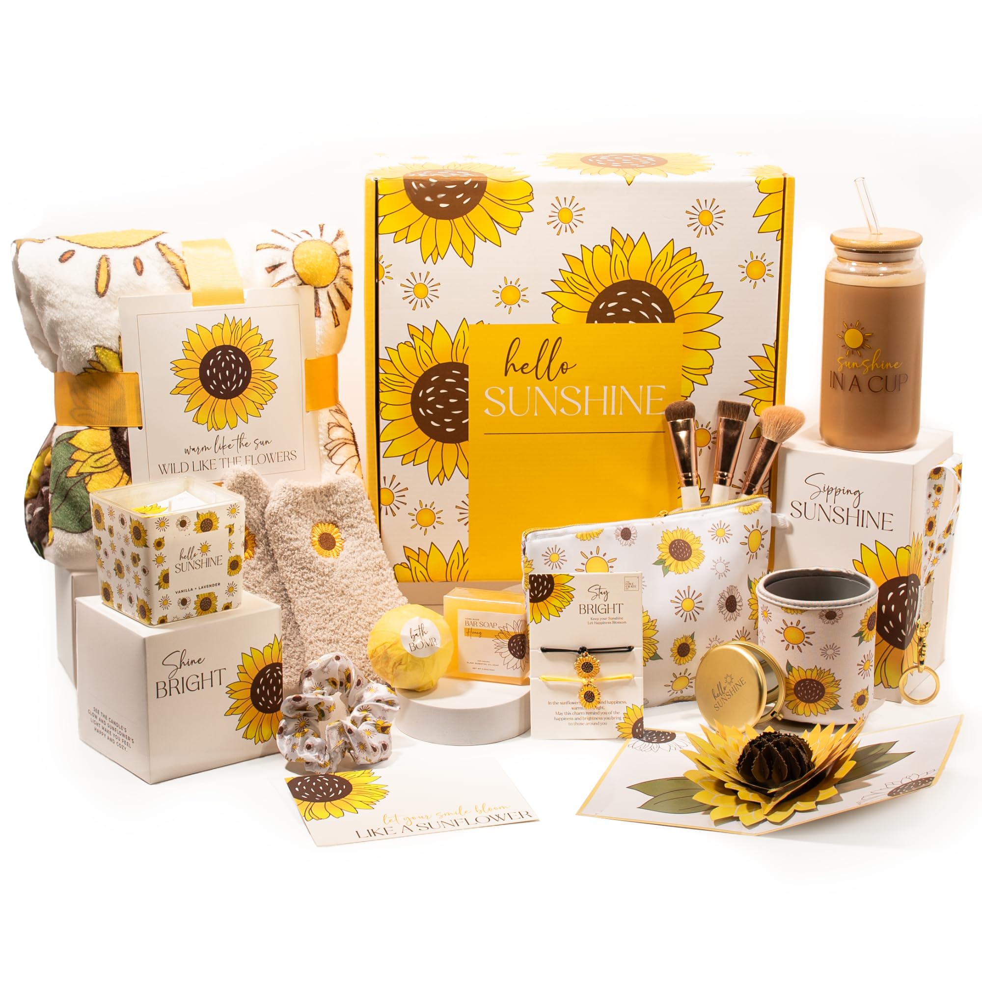 The Love Crate Co sunshine box unpacked offers a joyful birthday gifting experience