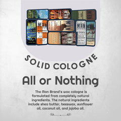 The Man Brand Gentlemans Bourbon solid cologne sampler for refined night-out scent
