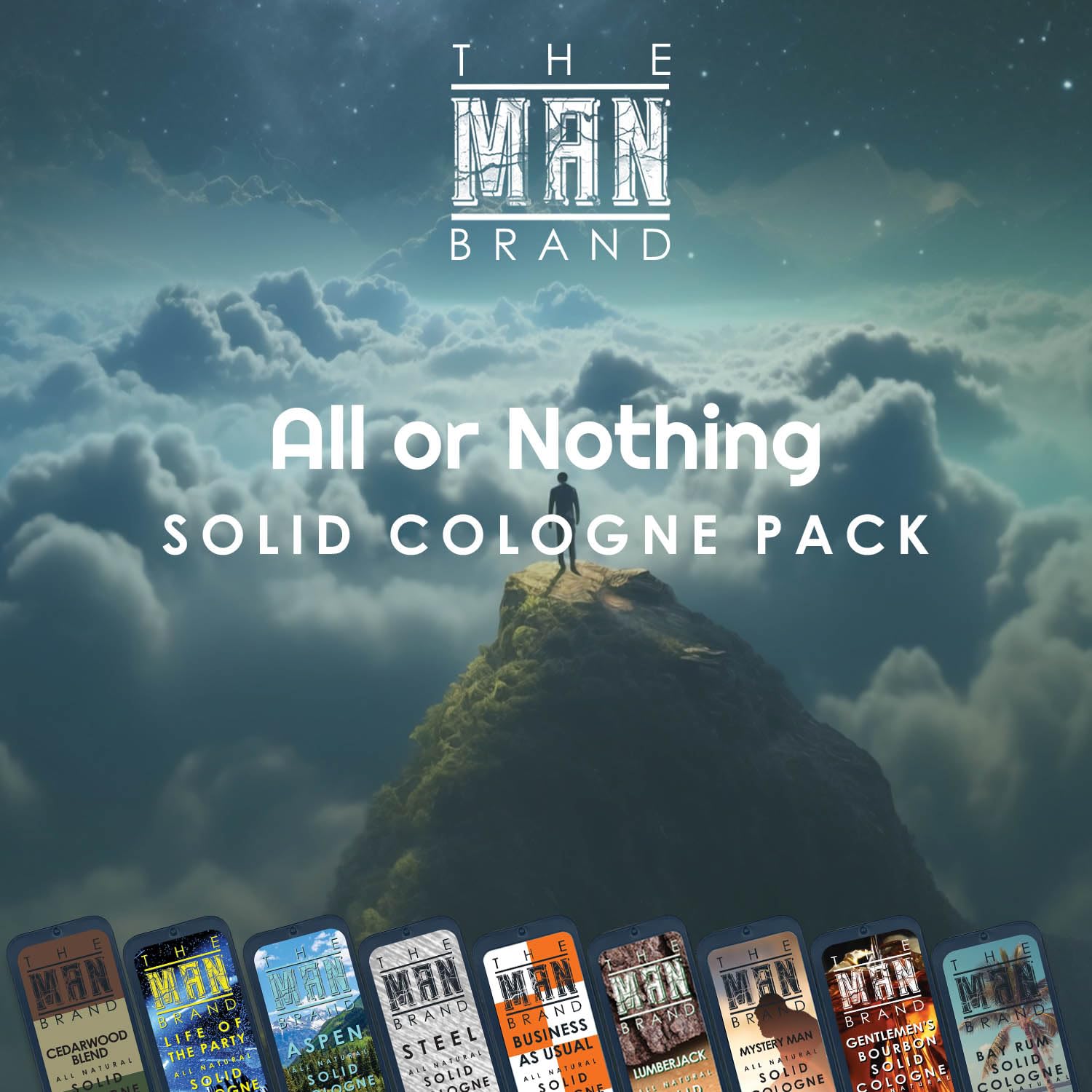 The Man Brand Lumberjack solid cologne sampler for outdoorsy, rugged everyday wear