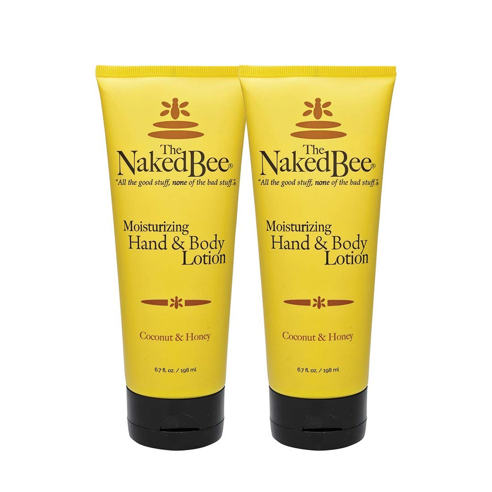 The Naked Bee coconut-honey moisturizing lotion front bottle with tropical scent for daily hydration.