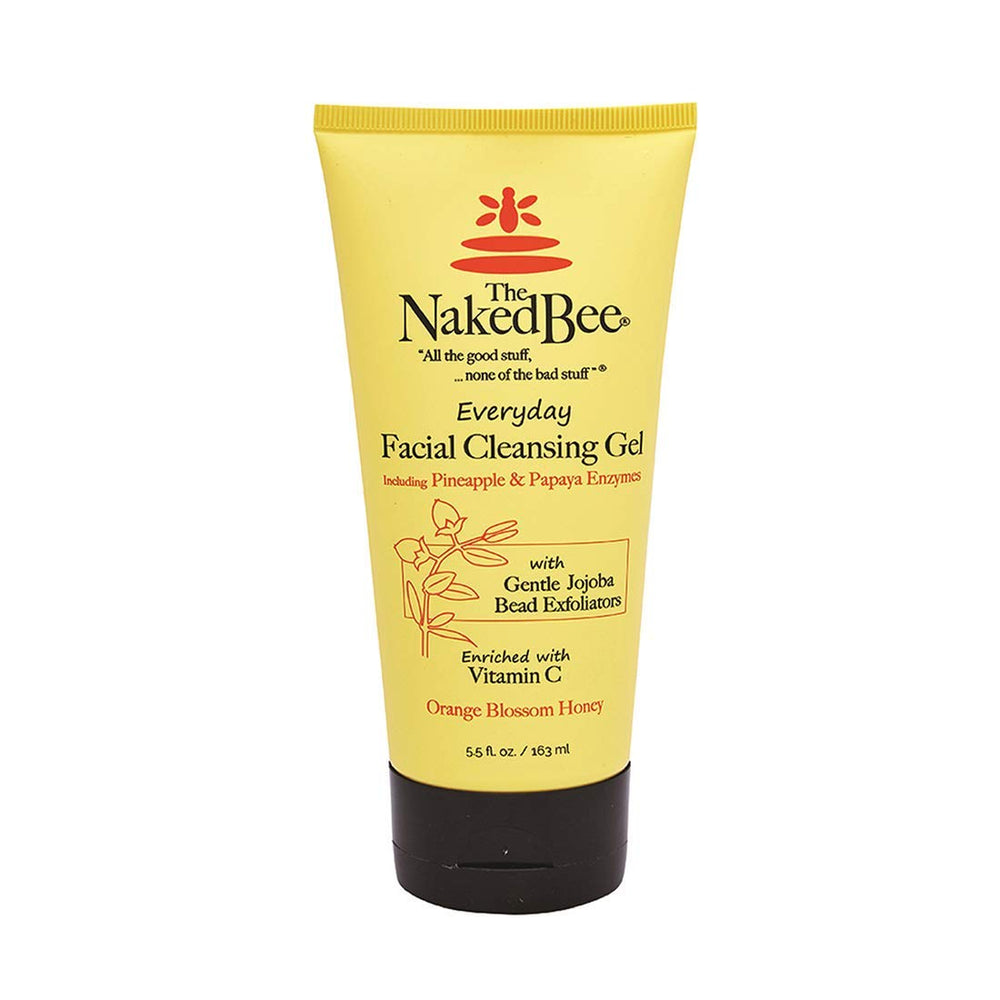 The Naked Bee gel cleanser bottle closeup for daily hydration and gentle cleansing.
