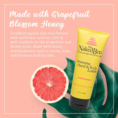 The Naked Bee Grapefruit Blossom Honey lotion pump top—easy dispensing