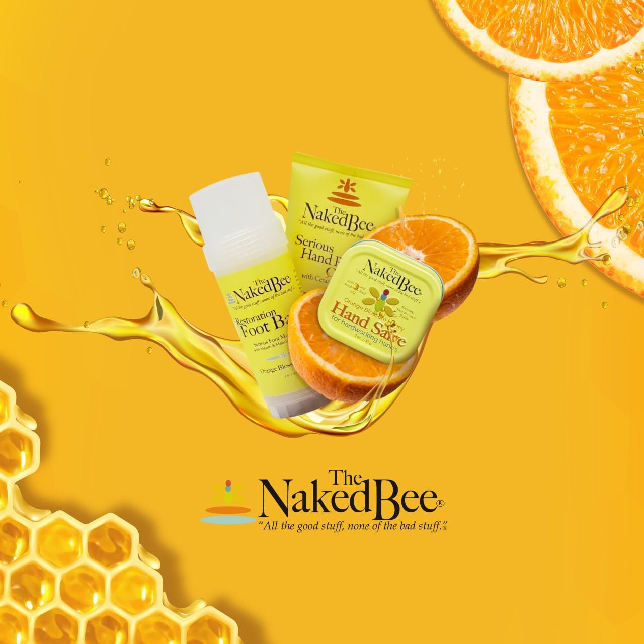 The Naked Bee hand cream in use for daily relief.