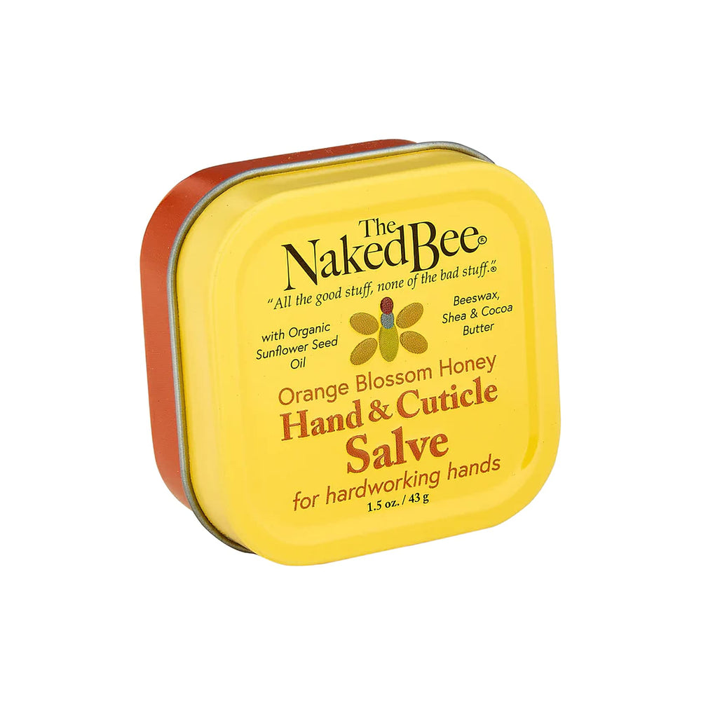 The Naked Bee hand salve packaging shows premium cruelty-free skincare for dry hands and daily hydration.